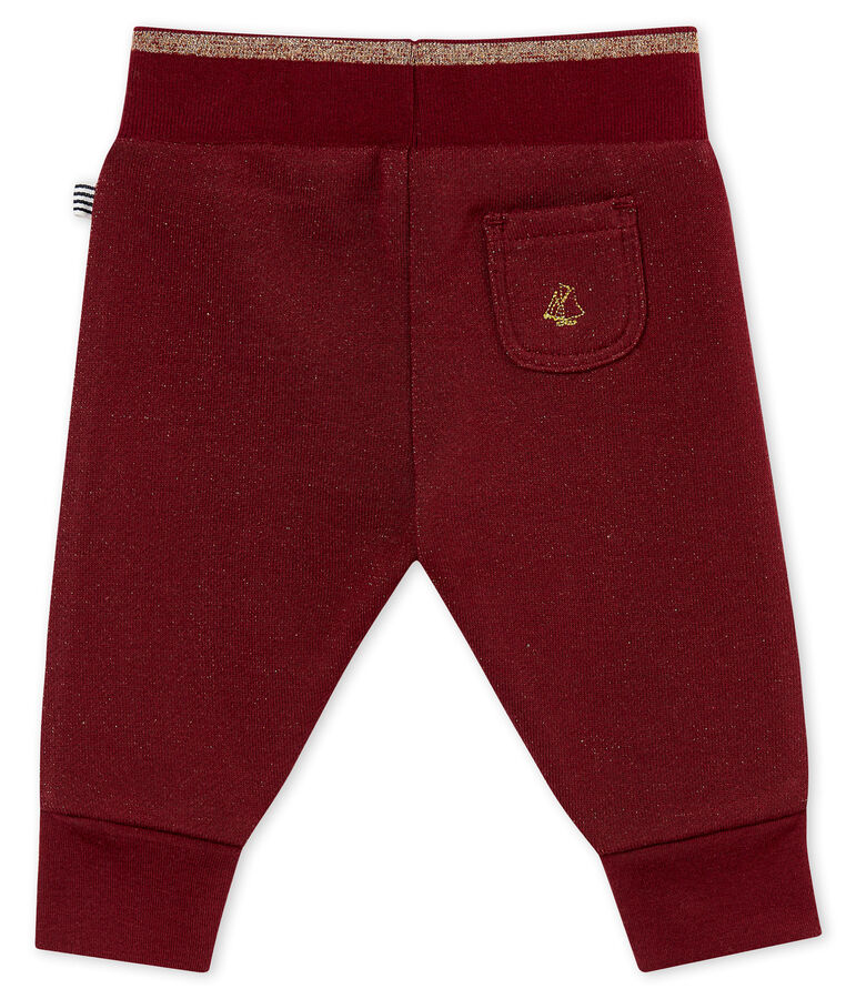 Pantalon molleton brillant b&eacute;b&eacute; fille rouge/jaune