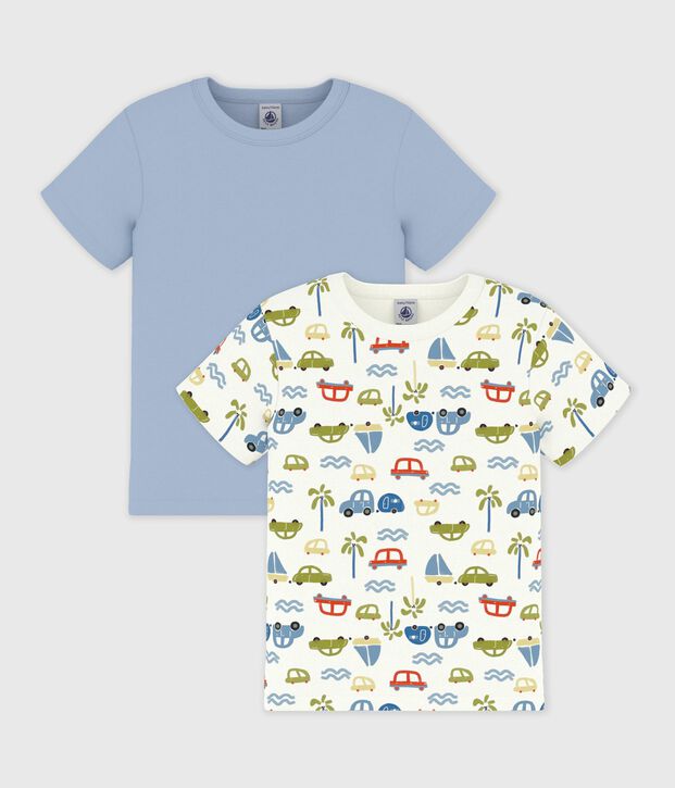 Lot de tee-shirts enfant en coton manches courtes voitures multicouleur