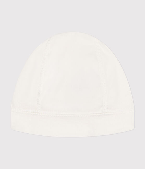Bonnet naissance bébé en côte blanc MARSHMALLOW