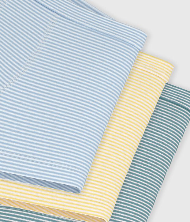 Lot de boxers enfant en coton &agrave; ceinture collet&eacute;e &agrave; rayures multicouleur