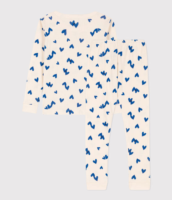 Pyjama ajusté petite fille en coton blanc AVALANCHE/ MULTICO