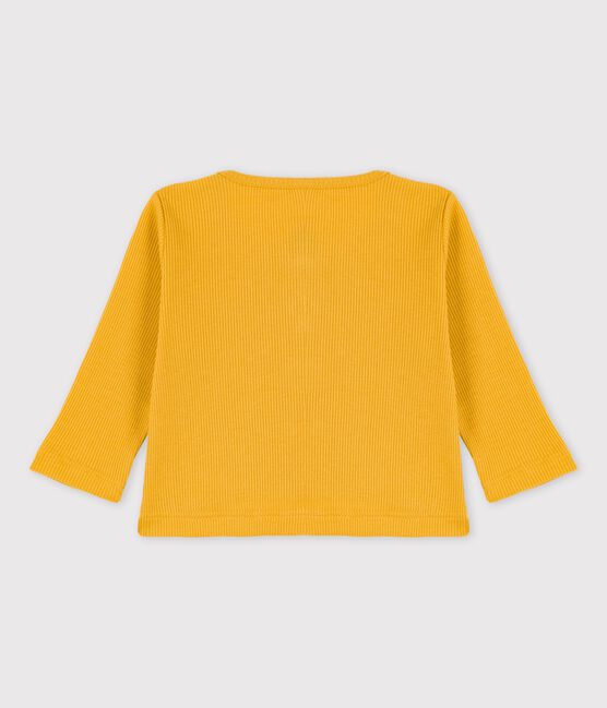 Cardigan en coton et lyocell bébé jaune OCRE