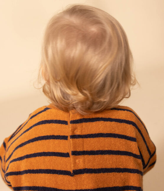 Sweatshirt en bouclette éponge rayée bébé ECUREUIL/ SMOKING