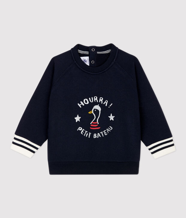Sweatshirt en molleton b&eacute;b&eacute;. bleu marine