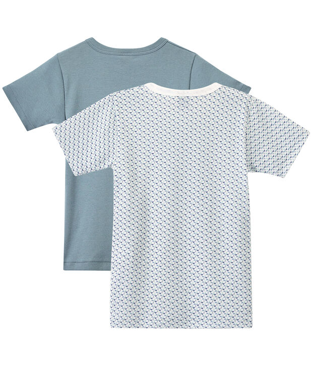 Lot de 2 t-shirts gar&ccedil;on manches courtes blanc