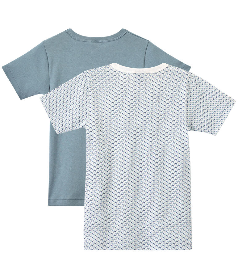 Lot de 2 t-shirts gar&ccedil;on manches courtes blanc LOT