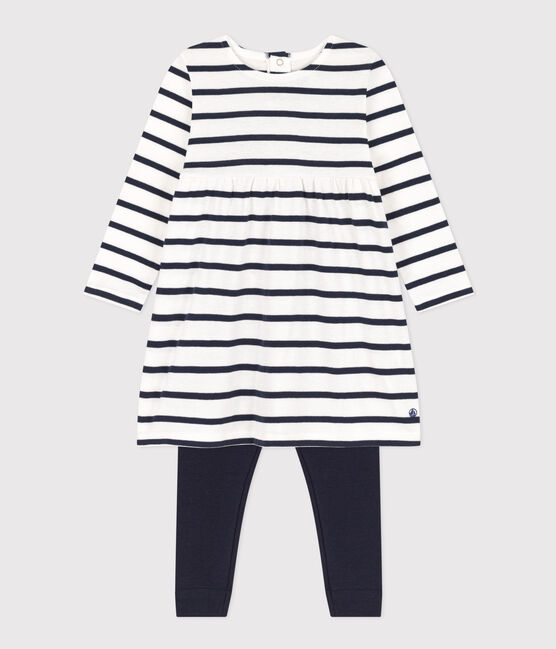 Ensemble robe marinière en coton bébé variante 1