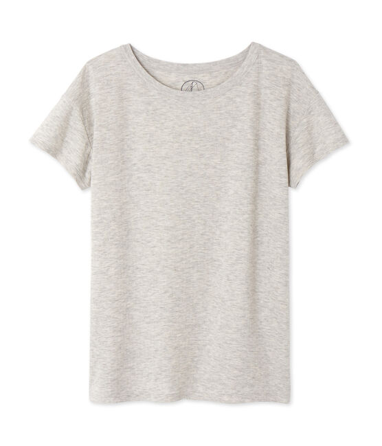 Maxi t-shirt femme en tubique extrafin chiné gris BELUGA CHINE