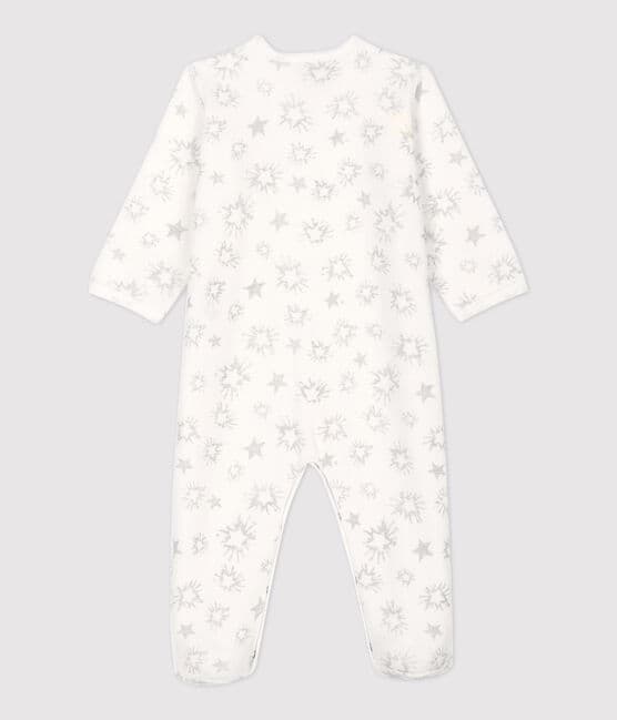 Dors-bien bébé imprimé étoiles en velours blanc MARSHMALLOW/gris ARGENT