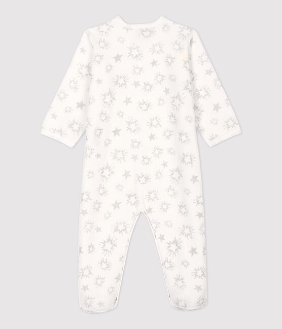 Dors-bien bébé imprimé étoiles en velours blanc MARSHMALLOW/gris ARGENT