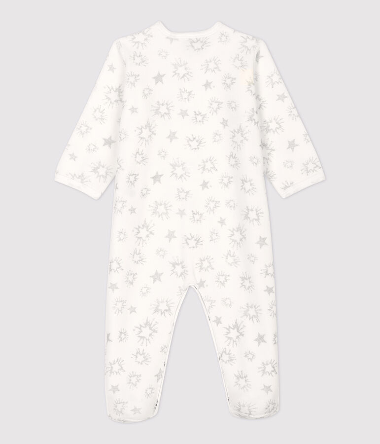 Dors-bien b&eacute;b&eacute; imprim&eacute; &eacute;toiles en velours blanc MARSHMALLOW/gris ARGENT