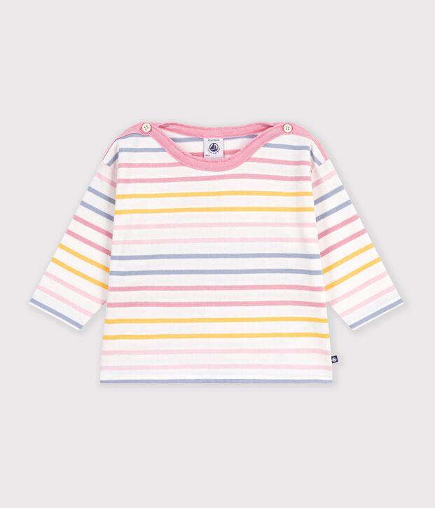 Marini&egrave;re b&eacute;b&eacute; en coton blanc/multicouleur