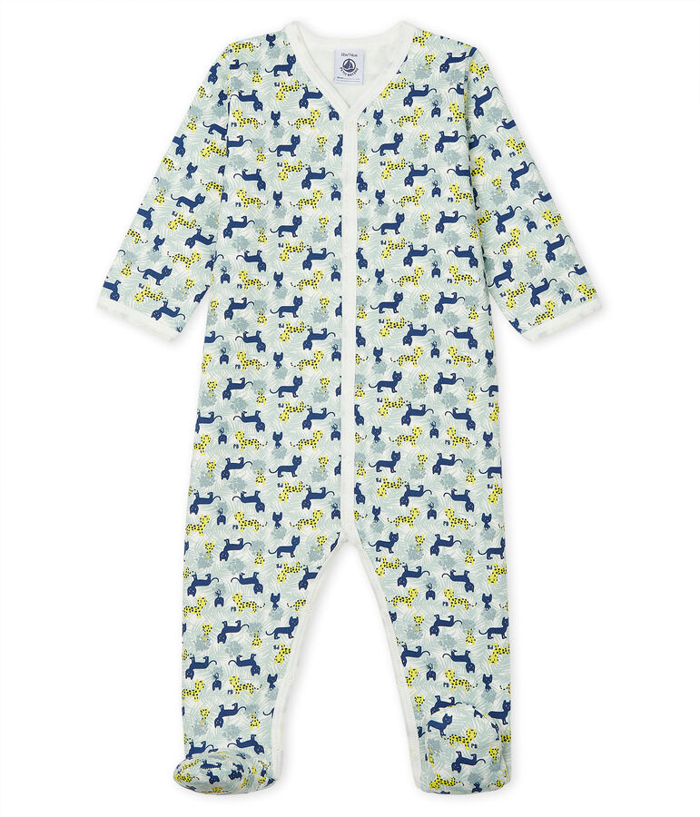 Dors Bien b&eacute;b&eacute; gar&ccedil;on en molleton blanc MARSHMALLOW/blanc MULTICO