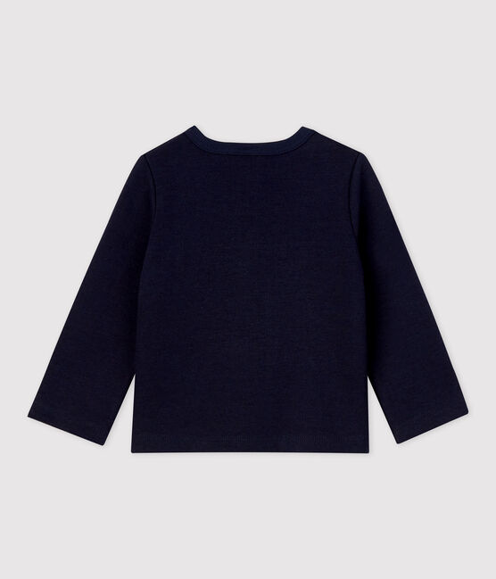 Cardigan uni en jersey épais bio bébé bleu SMOKING