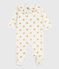 Pyjama bébé en velours ouverture au dos imprimé cœurs dorés MILK/ DORE