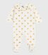 Pyjama bébé en velours ouverture au dos imprimé cœurs dorés
