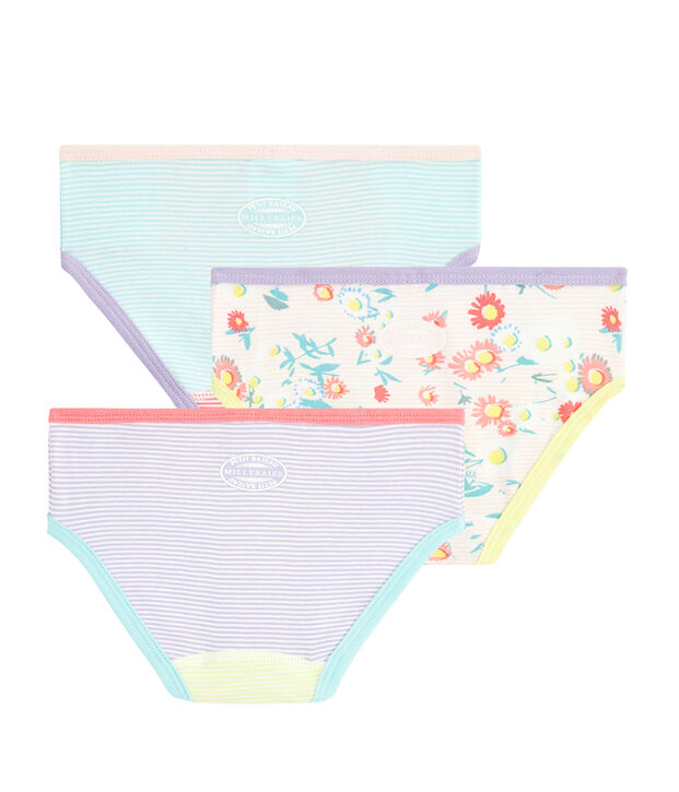 Trio de culottes hautes petite fille multicouleur