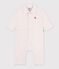 Combinaison longue b&eacute;b&eacute; en velours uni rose clair