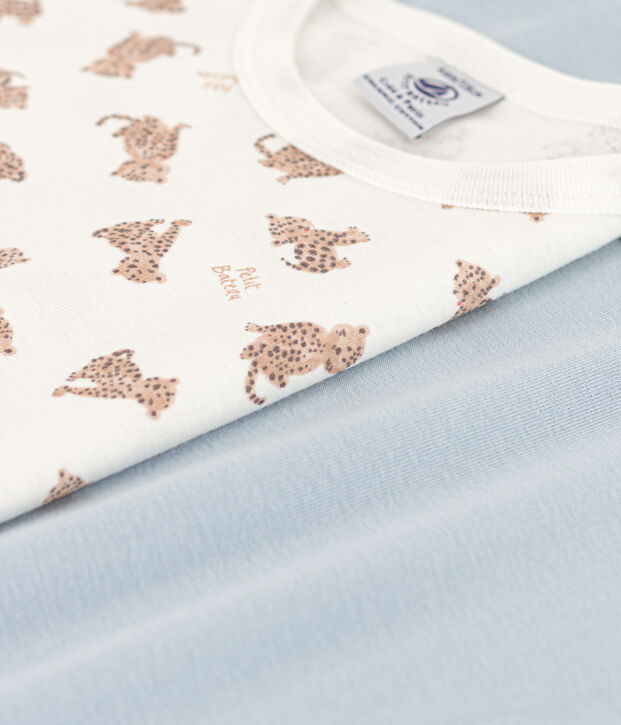 Lot de 2 tee-shirts manches courtes l&eacute;opards en coton petit gar&ccedil;on multicouleur