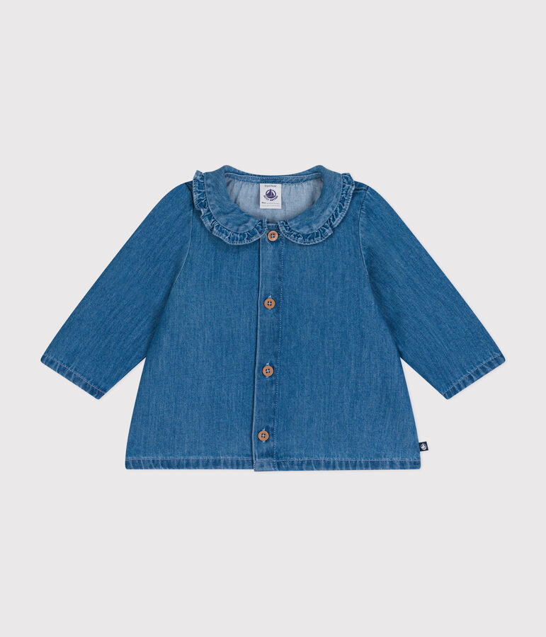 Blouse en denim l&eacute;ger b&eacute;b&eacute; bleu DENIM CLAIR