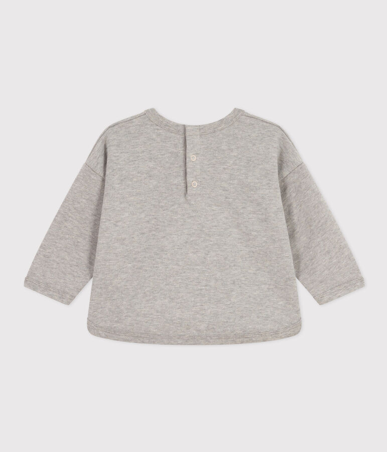 Sweatshirt en molleton b&eacute;b&eacute; gris CHATON CHINE