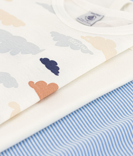 Lot de 3 tee-shirts manches courtes nuages en coton petit garçon variante 1