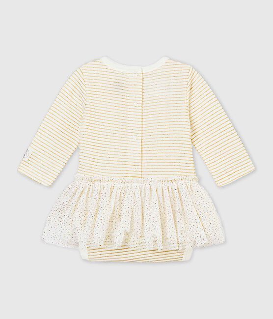 Body robe bébé fille blanc MARSHMALLOW/jaune DORE