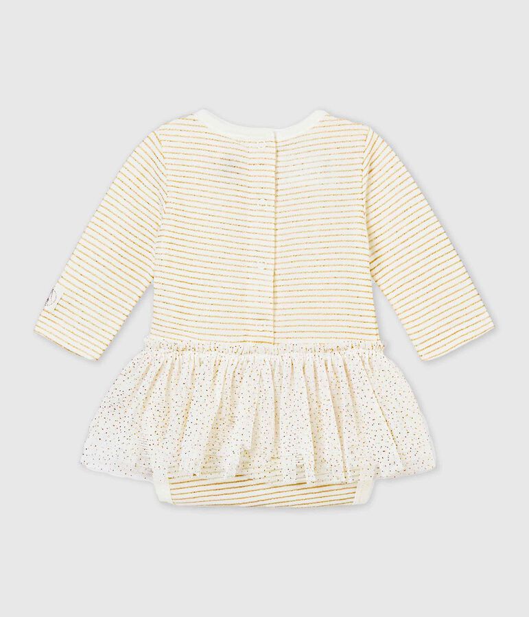 Body robe b&eacute;b&eacute; fille blanc/jaune