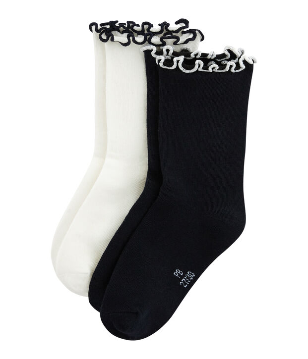 Lot de 2 paires de chaussettes enfant fille multicouleur