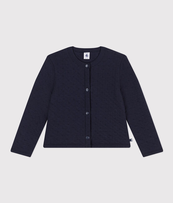 Cardigan en tubique matelassé enfant fille bleu SMOKING