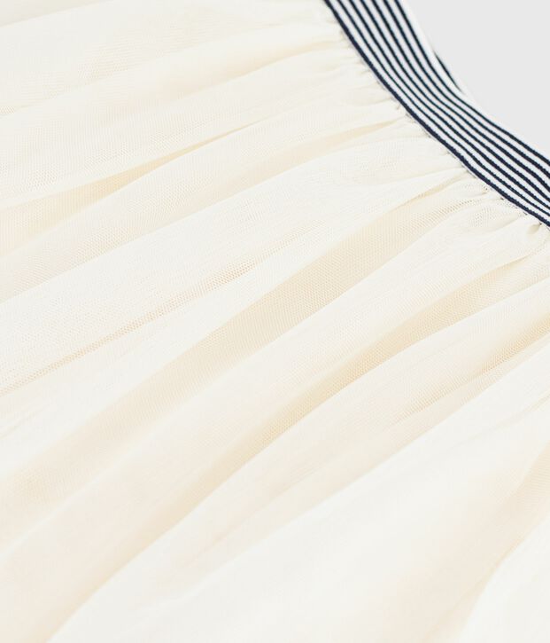 Jupe en tulle enfant unie blanc cass&eacute;