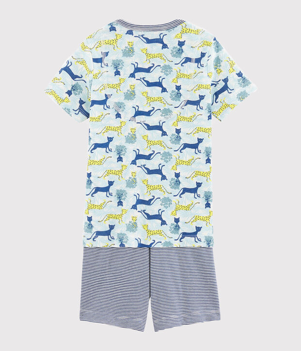 Pyjacourt petit gar&ccedil;on en c&ocirc;te blanc/multicouleur