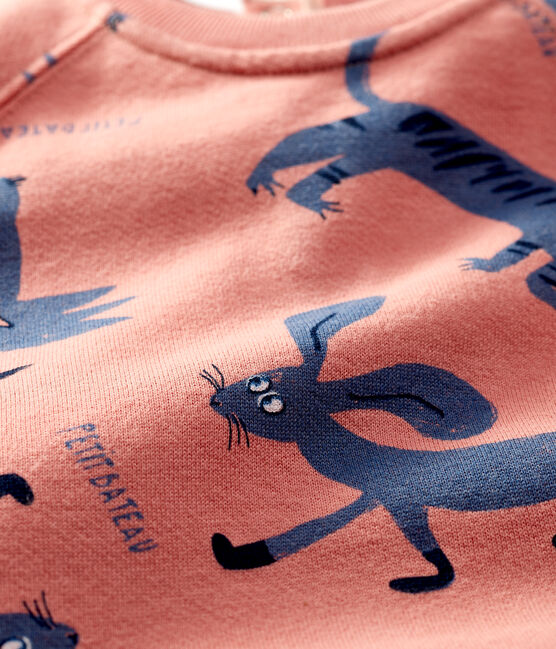 Sweatshirt imprimé animaux en molleton bébé rose PAPAYE/ MULTICO