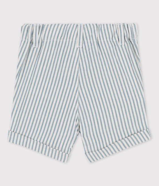 Short rayé en seercucker bébé bleu BRUT/blanc MARSHMALLOW