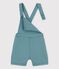 Salopette courte en denim coloré bébé vert BRUT