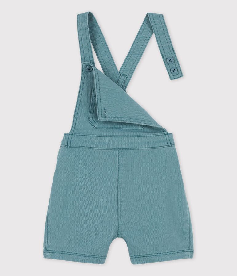 Salopette courte en denim color&eacute; b&eacute;b&eacute; vert BRUT