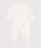 Pyjama bébé en velours imprimé petits cœurs blanc MARSHMALLOW/blanc MISTIGRI