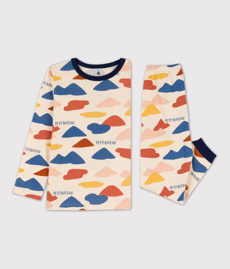 Pyjama enfant fille / gar&ccedil;on en coton &eacute;cru/multicouleur