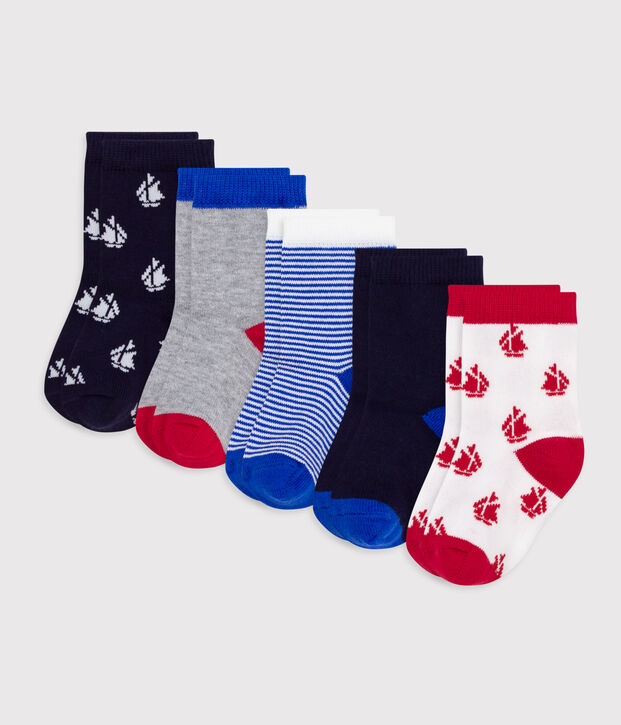 5 paires de chaussettes b&eacute;b&eacute; imprim&eacute; bateaux multicouleur