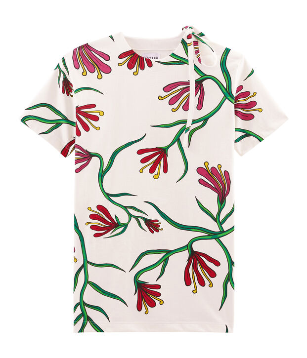 Robe manches courtes blanc/multicouleur