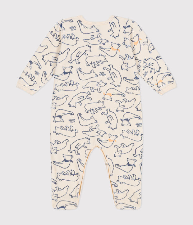 Dors bien en velours b&eacute;b&eacute; &eacute;cru/bleu/multicouleur