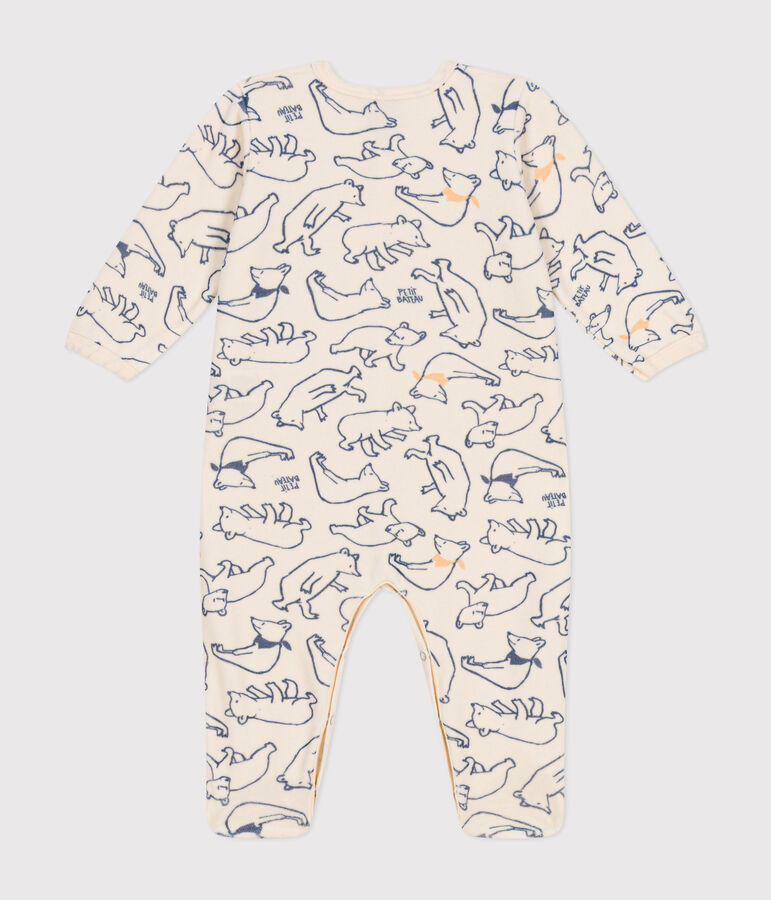 Dors bien en velours b&eacute;b&eacute; &eacute;cru/bleu/multicouleur