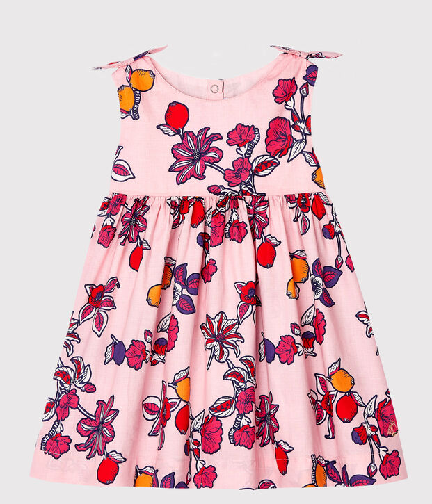 Robe sans manches imprim&eacute;e b&eacute;b&eacute; fille rose/multicouleur