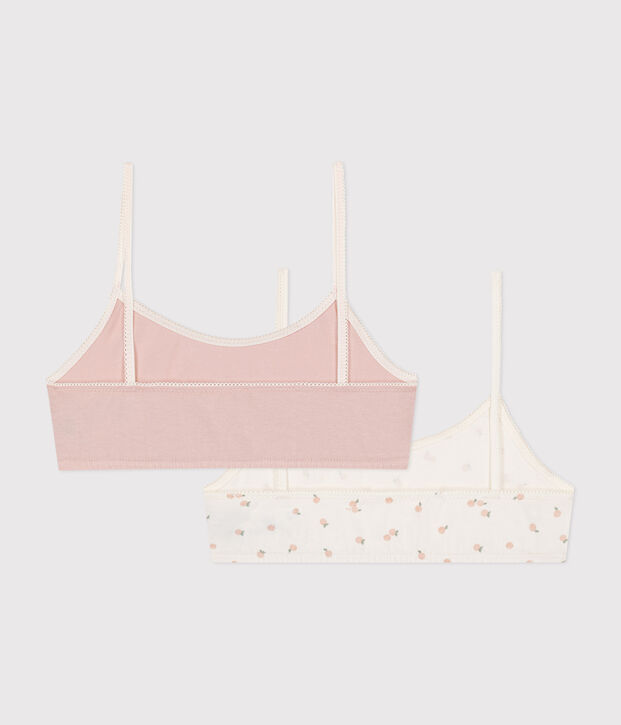 Lot de 2 brassi&egrave;res en coton et &eacute;lasthanne enfant multicouleur
