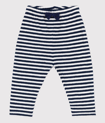 PETIT BATEAU - Pantalon bébé en bouclette éponge rayée