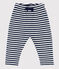 Pantalon bébé en bouclette éponge rayée bleu MEDIEVAL/blanc MARSHMALLOW