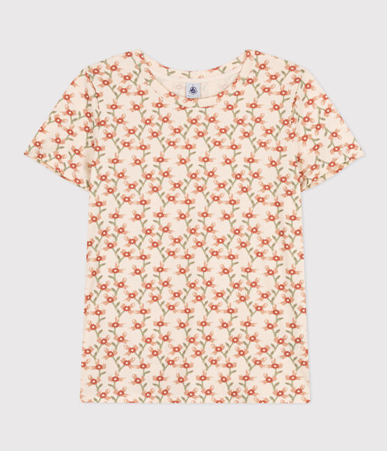 Tee-shirt LE DROIT col rond en coton Femme blanc AVALANCHE/ MULTICO