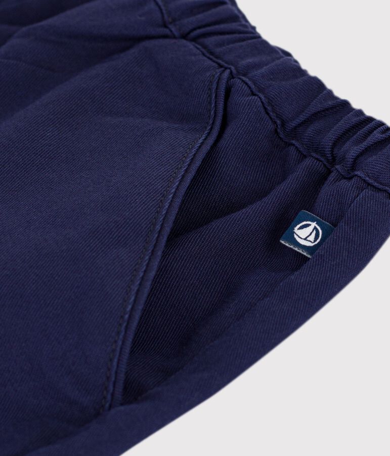 Short enfant en coton uni bleu SOIR