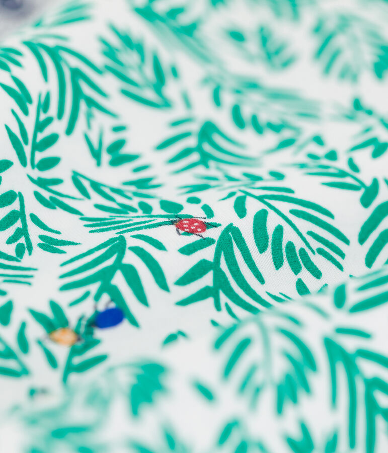 Pyjacourt imprim&eacute; v&eacute;g&eacute;tal petit gar&ccedil;on en coton blanc/multicouleur