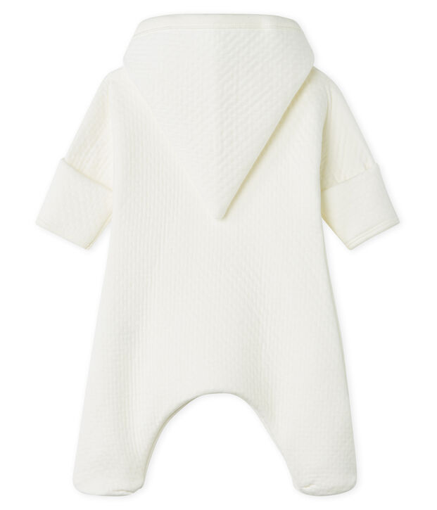 Combinaison longue b&eacute;b&eacute; en tubique matelass&eacute; blanc